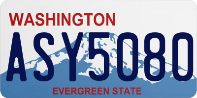 WA license plate ASY5080