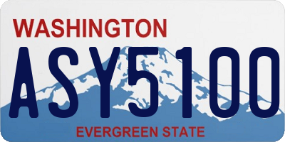 WA license plate ASY5100