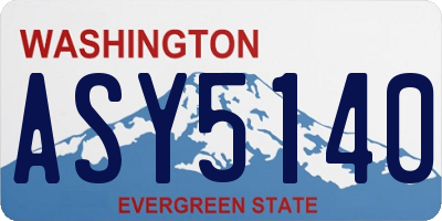 WA license plate ASY5140
