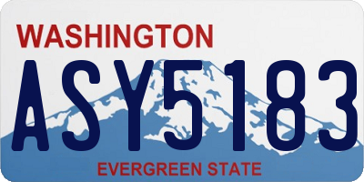 WA license plate ASY5183