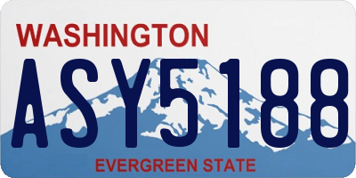 WA license plate ASY5188