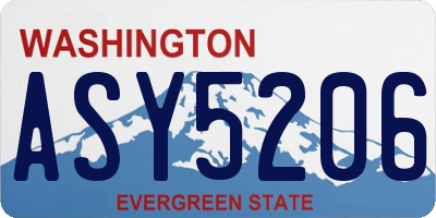 WA license plate ASY5206