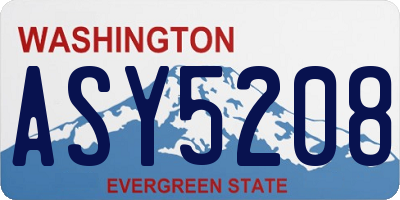 WA license plate ASY5208