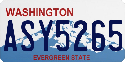WA license plate ASY5265