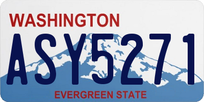 WA license plate ASY5271