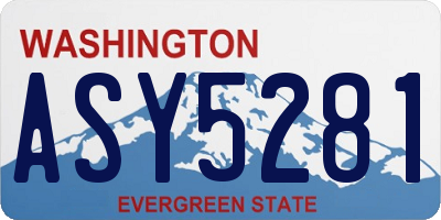 WA license plate ASY5281