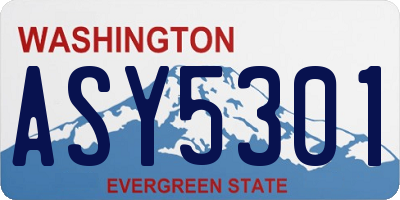 WA license plate ASY5301