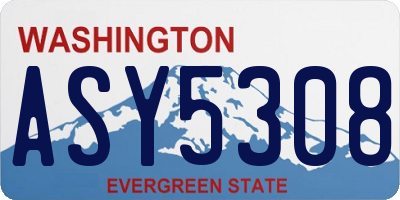 WA license plate ASY5308