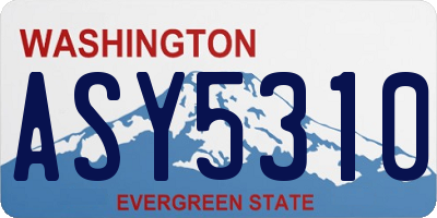 WA license plate ASY5310