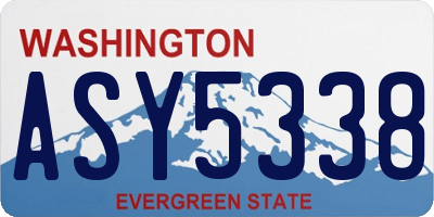 WA license plate ASY5338