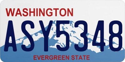 WA license plate ASY5348