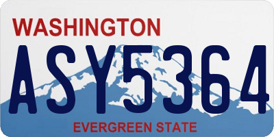 WA license plate ASY5364