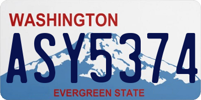 WA license plate ASY5374