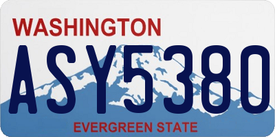 WA license plate ASY5380