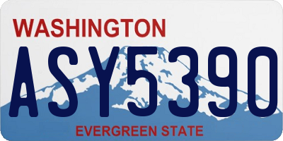 WA license plate ASY5390