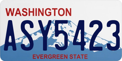 WA license plate ASY5423