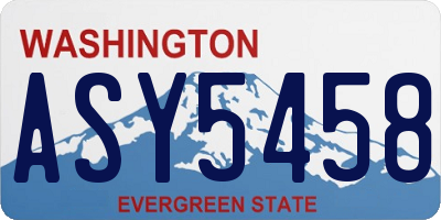 WA license plate ASY5458