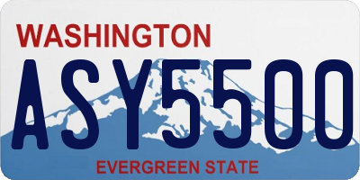 WA license plate ASY5500