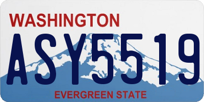 WA license plate ASY5519