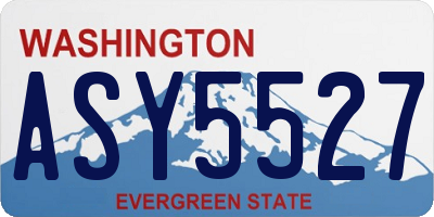 WA license plate ASY5527