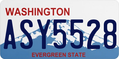 WA license plate ASY5528