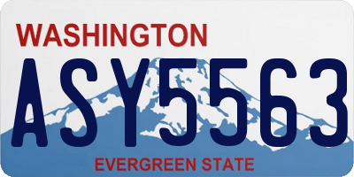WA license plate ASY5563