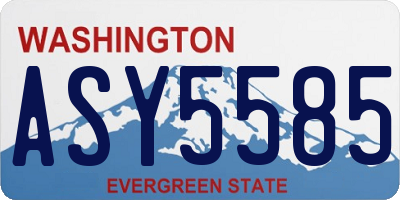 WA license plate ASY5585