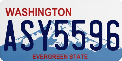 WA license plate ASY5596