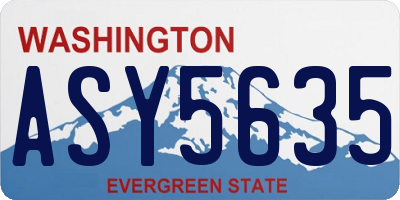 WA license plate ASY5635