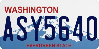 WA license plate ASY5640