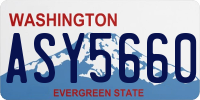WA license plate ASY5660