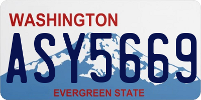 WA license plate ASY5669