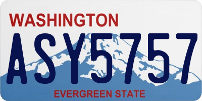 WA license plate ASY5757