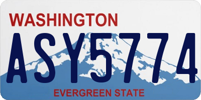 WA license plate ASY5774
