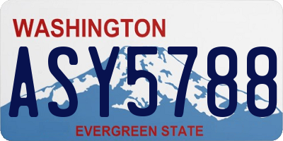 WA license plate ASY5788