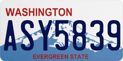 WA license plate ASY5839