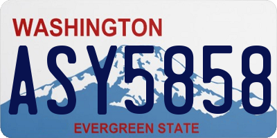 WA license plate ASY5858