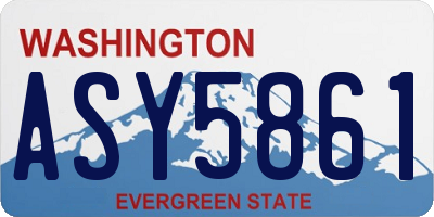 WA license plate ASY5861