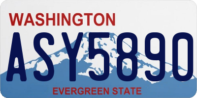 WA license plate ASY5890