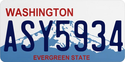 WA license plate ASY5934