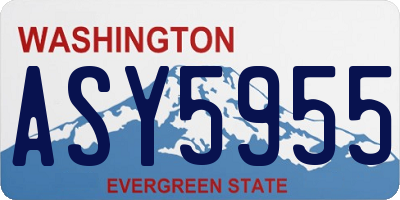 WA license plate ASY5955