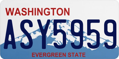 WA license plate ASY5959