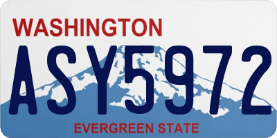 WA license plate ASY5972