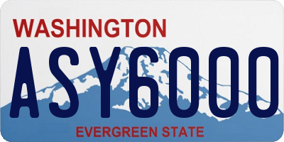WA license plate ASY6000