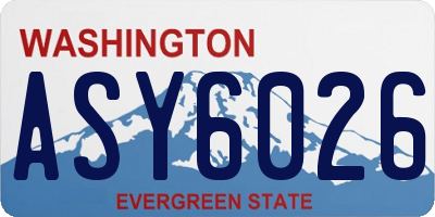 WA license plate ASY6026