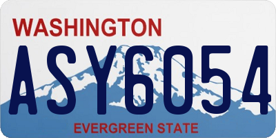 WA license plate ASY6054