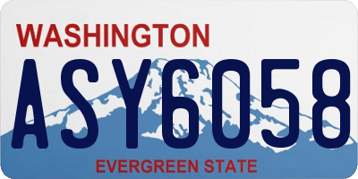 WA license plate ASY6058