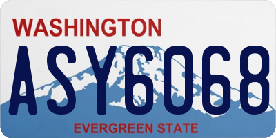 WA license plate ASY6068
