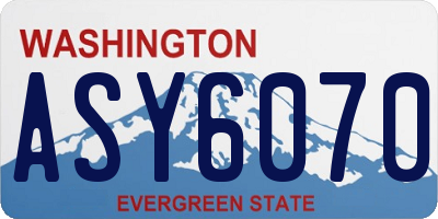 WA license plate ASY6070