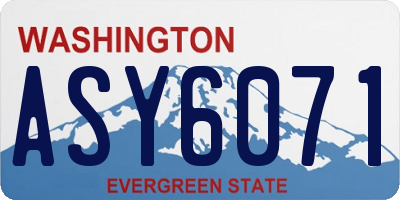 WA license plate ASY6071